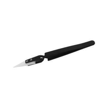Pinzas Negras Curvas para Joyería con Punta de Cerámica - Aces Supply