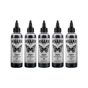 Dynamic Tattoo Ink - Platinum - Set Sayers Greywash 5x 120ml