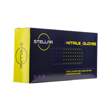 Caja de 100 Guantes Stellar Negro Nitrilo 