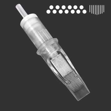 Caja de 20 Cartuchos de Agujas Tatuaje Magic Moon 0.25MM Magnum Curvadas Cono Largo