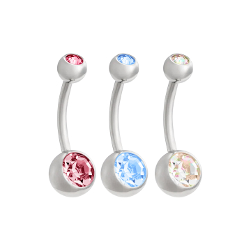 Piercing de ombligo de titanio con doble joya de Tilum