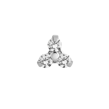 Parte superior de titanio con rosca interna y diseño Trinity con piedras engastadas de Tilum - Pequeña