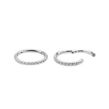 Clicker curvado de titanio con piedras engastadas de Tilum