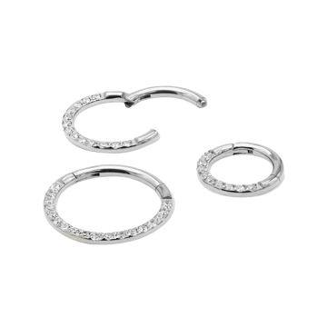 Clicker de titanio con sector con piedras engastadas de Tilum