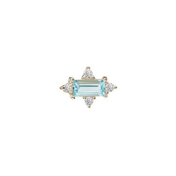 Parte superior sin rosca de oro amarillo de 14 kt con piedras tipo baguette estilo royal de Tilum