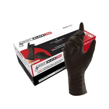 Caja de Guantes Unigloves Negro Látex Puño Largo