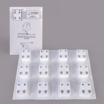 12 Pares de brillantes Studex regular 12 colores - Acero inoxidable