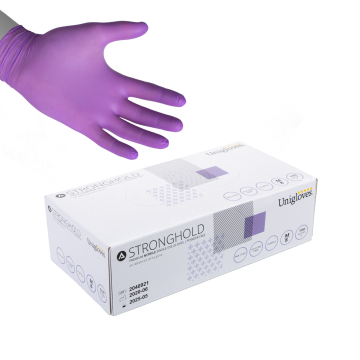 Caja de 100 Guantes Unigloves de Nitrilo Stronghold Premium - Morado