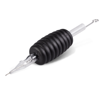 Caja De 25 Conjuntos Desechables Para Tatuar Killer Ink Mango 19MM Punta Redonda Aguja Precision 0.35MM Redondas Para Contornear