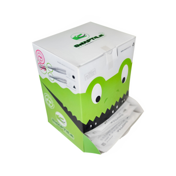 Caja de 100 Snaptile Fórceps Estériles Desechables Redondos Abiertos Para Piercing