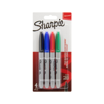 Paquete De 4 Rotuladores Sharpie Punta Fina (1MM) - Colores Mixtos