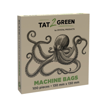 Tat2Green - Caja de 100 Fundas Negras para Máquina - 130mm x 130mm