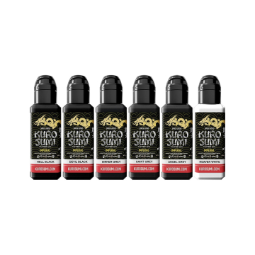 Tinta Para Tatuar Kuro Sumi Imperial - Set Greywash Shading 6 x 44 ml