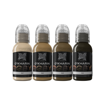 Tinta Para Tatuar World Famous Limitless - Set Sasha O'Kharin RGBY Green - 4x 30 ml