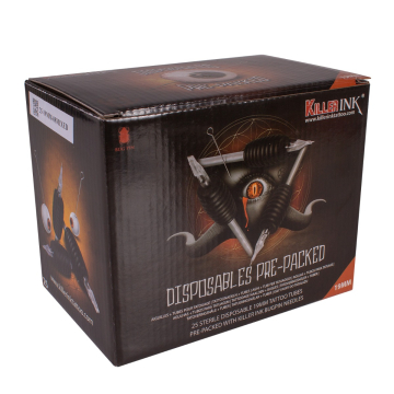 Caja Mixta De 25 Conjuntos Desechables Mango 19MM Agujas Killer Ink Precision Bugpin 0.25MM