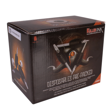 Caja Mixta De 25 Conjuntos Desechables Mango 19MM Agujas Killer Ink Precision 0.35MM