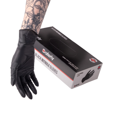 Caja de 100 Guantes Saferly Nitrilo Negros - Caja de 10