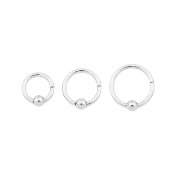 Aro con bola cautiva y cierre articulado de titanio de Tilum