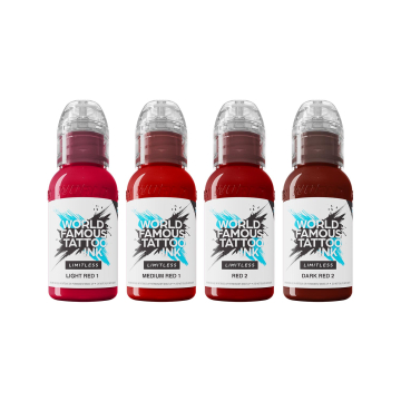 Tinta Para Tatuar World Famous Limitless - Colección Shades of Red - 4x 30 ml