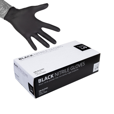 Caja de 100 Guantes de Nitrilo Negros