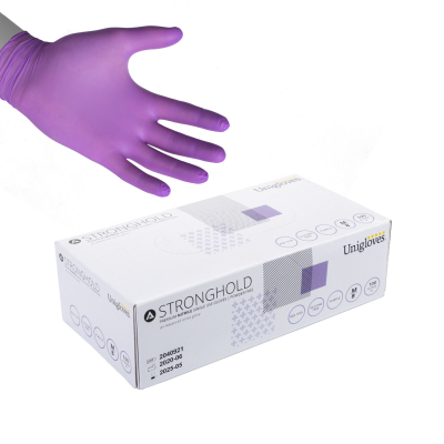 Caja de 100 Guantes Unigloves de Nitrilo Stronghold Premium - Morado