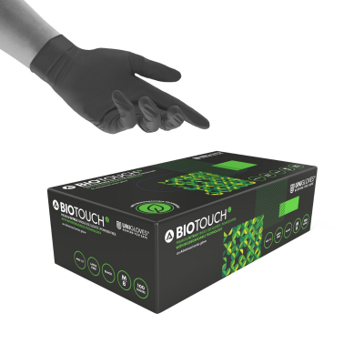 Caja de 100 Guantes de Nitrilo Biodegradables Unigloves BioTouch para Tatuajes