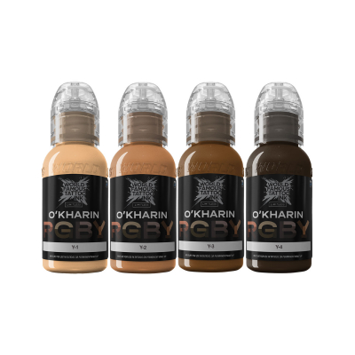 Tinta Para Tatuar World Famous Limitless  - Set Sasha O'Kharin RGBY Yellow - 4x 30 ml