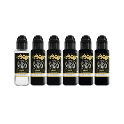 Tinta Para Tatuar Kuro Sumi Imperial - Set Marta Make Fine Art Black and Grey 6 x 44 ml
