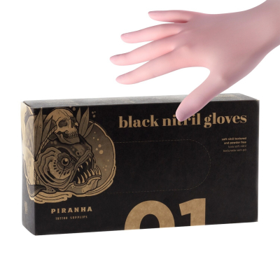 Caja de 100 guantes de nitrilo Piranha - rosa