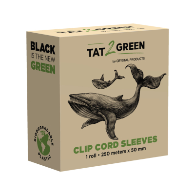 Tat2Green - Rollo Funda Negra para Clip Cord