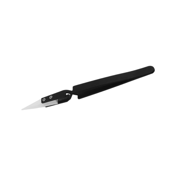 Pinzas Negras Curvas para Joyería con Punta de Cerámica - Aces Supply