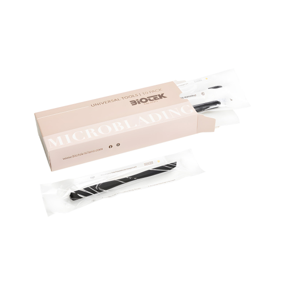 Caja de 10 Mangos Universales Desechables para Microblading de Biotek