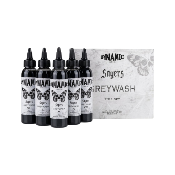 Dynamic Tattoo Ink - Platinum - Set Sayers Greywash 5x 120ml