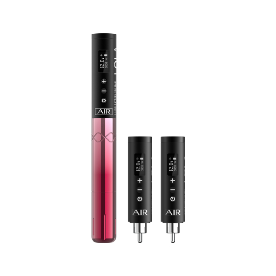 EZ Lola Air Wireless PMU Machine con Dos Baterías Adicionales - Black & Pink Gradient