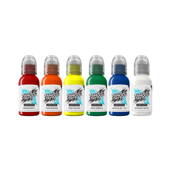 Tinta Para Tatuar World Famous Limitless  - Set Simple - 6x 30 ml