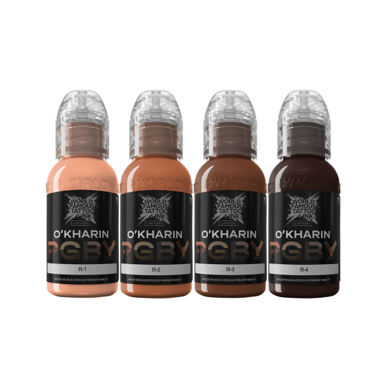 Tinta Para Tatuar World Famous Limitless - Set Sasha O'Kharin RGBY Red - 4x 30 ml