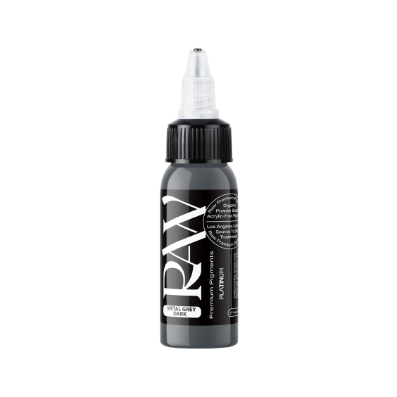 Raw Pigments Platinum - Metal Grey Dark Tattoo Ink - 30ml