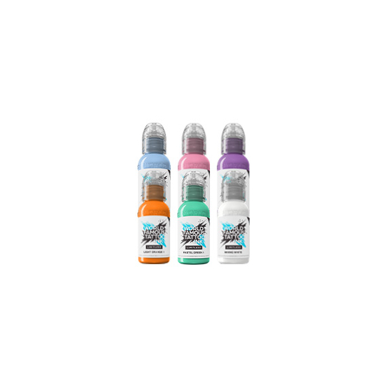 Tinta Para Tatuar World Famous Limitless - Colección Pastel - 6x 30 ml
