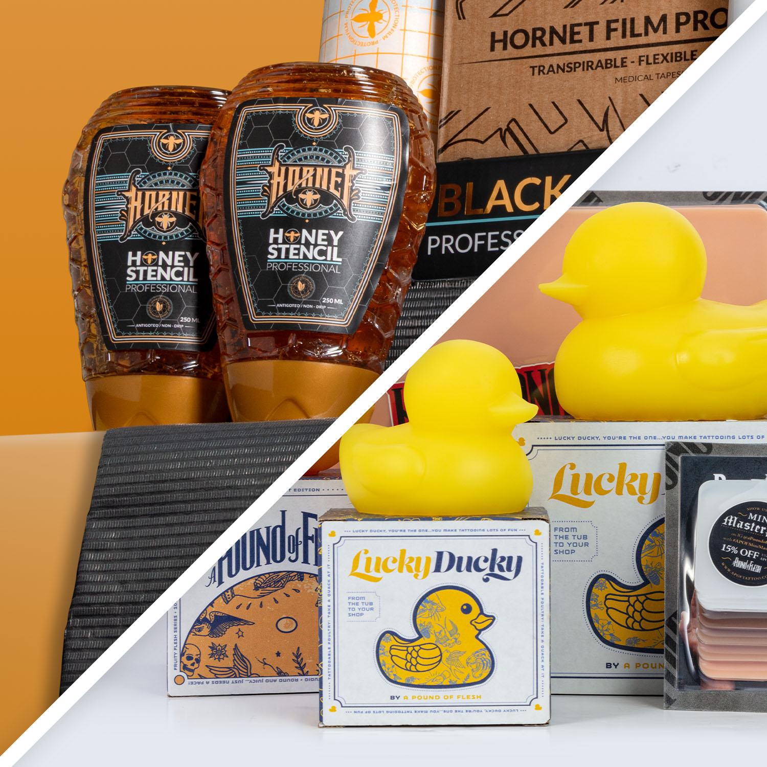 Suministros para tatuajes Hornet Honey y pieles de práctica A Pound of Flesh